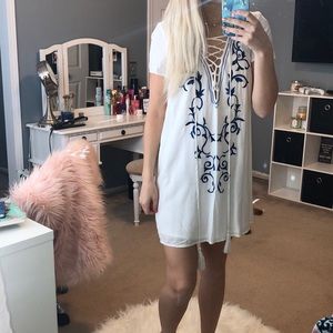 Lulus Cage Front Tie Dress